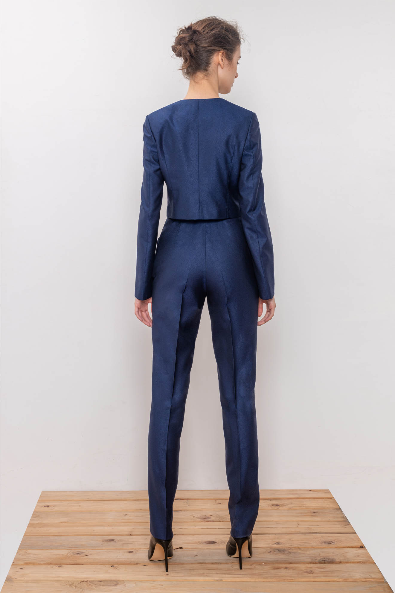 Women's Custom Pant Suit, 100% Wool-Silk Made-to-Measure